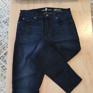 7 For All Mankind Dark Blue High Waist Jeans